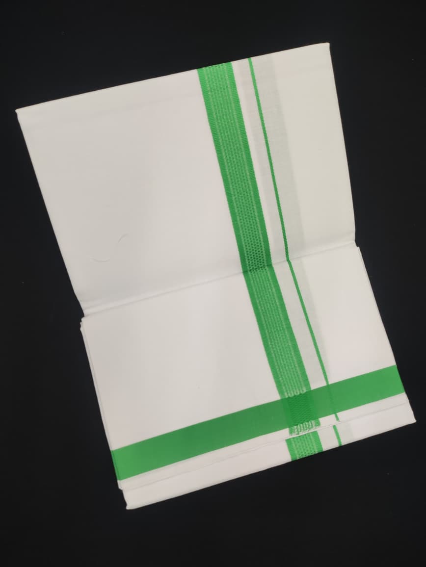 Cotton White Dhoti | Fancy Border | 2 Mtrs