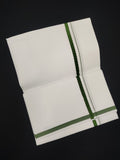 Cotton White Dhoti | Colour Border | 2 Mtrs
