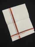 Cotton White Dhoti | Colour Border | 2 Mtrs