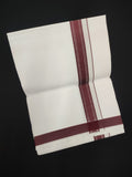 Cotton White Dhoti | Fancy  Border | 2 Mtrs